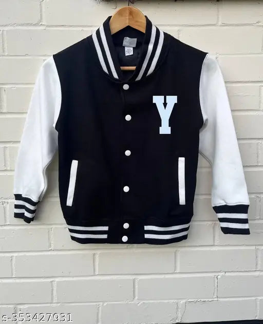 Fleece colorblocked women's varsity jacket, premium cotton quality, long sleeves and ribbed cuffs, India origin