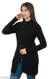 Wool acrylic women's cardigan with side pockets, embroidered design. Perfect for winter wear and pairing with jeans or leggings." (108 characters)