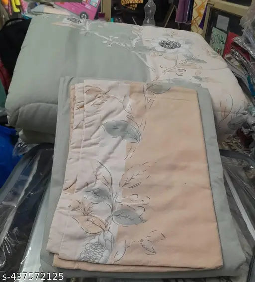 Cotton blend premium quality queen comforter set with double bed sheet, 2 pillow covers, and fasten colors - easy to wash, soft feel