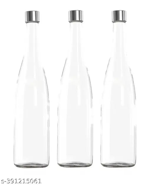 Clear glass wine bottles (750ML), leak-proof, pack of 3 - ideal for drinks storage in fridges