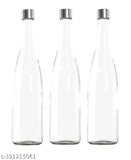 Clear glass wine bottles (750ML), leak-proof, pack of 3 - ideal for drinks storage in fridges