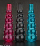 Blue, Black, Pink plastic water bottles combo for fridge, home office, gym, school (1000 ml each, pack of 3)