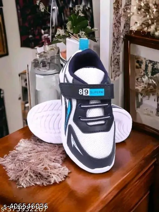 PVC crystal-adorned casual running shoes for kids, colorblocked with net detail, suitable for ages 3-10 years (India)