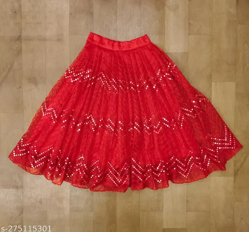 Organza and net embroidered Looker Fab Girls Lehenga with crop top, traditional ethnic wear for girls aged 2-8 years, made in India