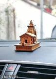 Handcrafted wooden miniature Kedarnath Temple model, ideal for car dashboard or home decor, showcases intricate artistry. (pack of 1)