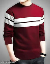 Autna striped cotton blend round neck t-shirt for men, colorblocked design perfect for daily wear or festivals