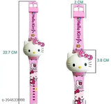 Pink silicone digital watch for kids with light & music, ideal for unisex, featuring Hello Kitty design, made in India