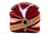 Cotton traditional Pagdi Turban (Dulha II) for groom - premium, embroidered net design, India-made