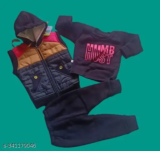 Woolen sleeveless striped sweatshirt for trendy boys (0-2 years), Indian origin