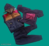 Woolen sleeveless striped sweatshirt for trendy boys (0-2 years), Indian origin