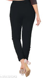 Stylish high-waisted cotton lycra stretchable ankle length trousers (pack of 2), versatile for formal and casual wear, elastic waistband, convenient side pockets