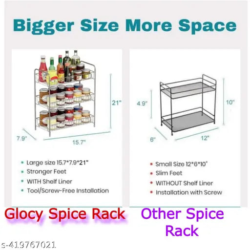 Stainless Steel 3-Tier Kitchen Rack/Organizer - Durable, space-saving multipurpose storage for kitchen or bathroom
