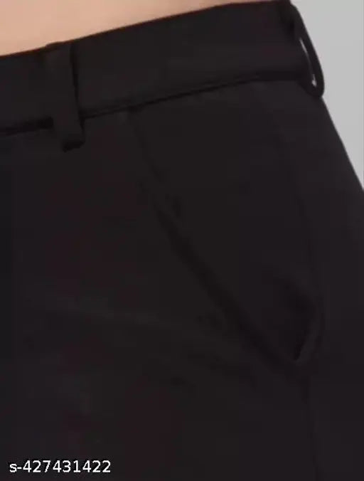 Black women's premium cotton wide-leg cargo trousers with insert pockets - relaxed fit, solid black cargo pants on model, size 26 (waist 26", length 35", hip 34")