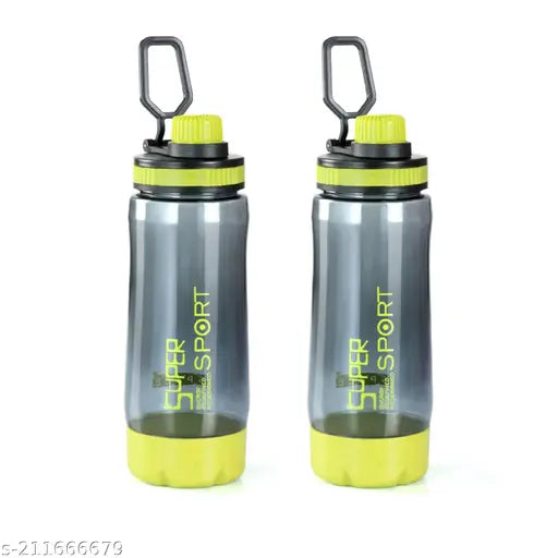 Green BPA-free sports water bottles set of 2 for kids and gym use, leak-proof and durable