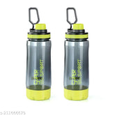 Green BPA-free sports water bottles set of 2 for kids and gym use, leak-proof and durable