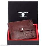 Brown genuine leather RFID-protected wallet for men, handcrafted in India