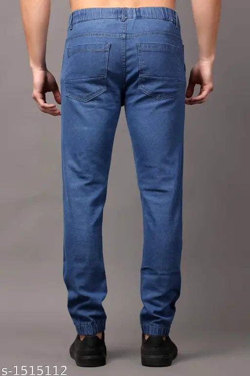 Solid cotton blend men's jeans (size 28-36), made in India