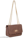 Textured faux leather sling bag for girls and women, free size cross-body design with one compartment, net pattern detail