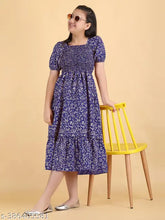 Crepe printed net dress for girls, 7-8 years or 9-10 years, Indian origin