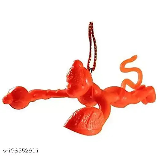 Silicone rubber, vibrant Lord Hanuman Ji idol for car dashboard decor & gifting. India origin