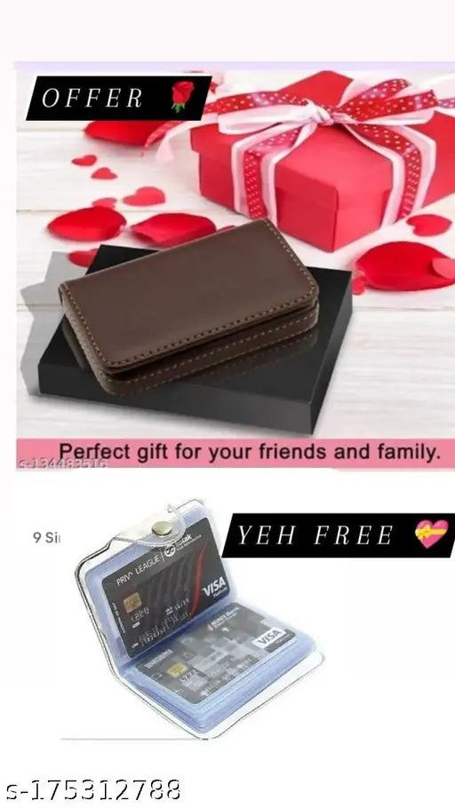 PU royal craft business cardholder, holds 810 cards of 2 sizes, sleek pocket-sized design