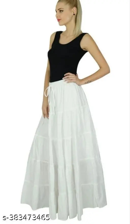 Designer rayon solid net western skirt for women, feminine and stylish, size 24 (waist: 12in, length: 39in, hip: 42in)