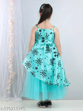 Rama green net party dress for kids, embellished toy balloon theme, size-appropriate lengths from 2-11 years