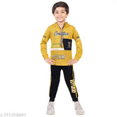 Cotton boys hoodie T-shirt & pant set, printed design for 1-2 years, Indian apparel for kids