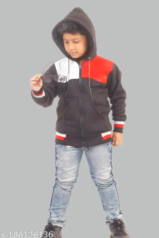 Cotton self-design full sleeve jacket for boys & girls, vibrant print, casual wear in various sizes (1-15 years)