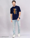 Oversized cotton t-shirt for men, printed funky design, loose fit and short sleeves. Sizes: S-6XL in 8 colors (India origin)