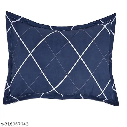Printed luxury gold cotton checked single bedsheet (60x90 inches) & pillow cover - breathable, lightweight, and skin-friendly summer bedding
