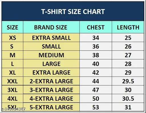 Printed Men Round Neck Cotton T-Shirt, short sleeves, very soft and comfortable, size M (39 in chest, 27 in length), made in India