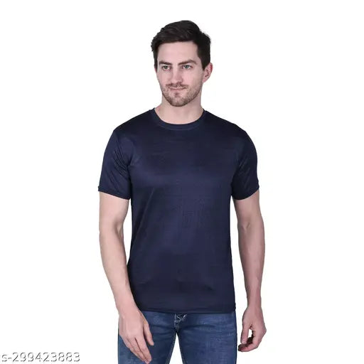 Men's cotton blend round neck half sleeves t-shirt, ultra soft, comfortable, lightweight - ideal for Indian summer. SANRITI ENTERPRISES