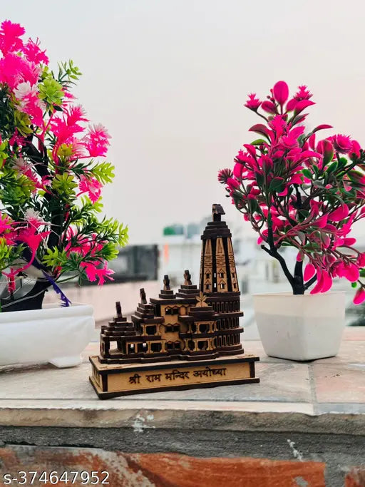 Handcrafted wooden Shri Ram temple, solid wood Small home temple (India), perfect for religious decor