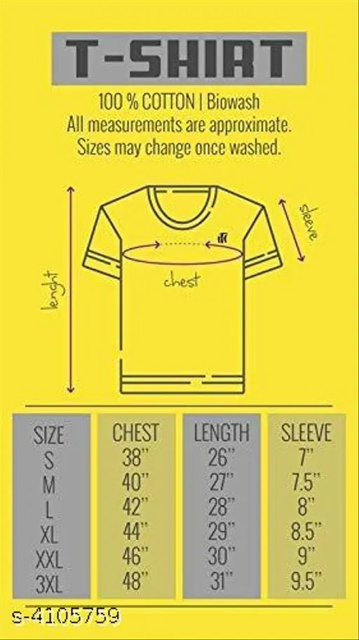 Cotton short-sleeved essential men's t-shirt with printed design, featuring S to XXL sizes from India