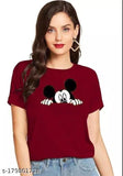 Half Mickey printed cotton t-shirt, short sleeves, stylish & trendy women's top from MS TRADERS. Perfect for summer wear or casual events