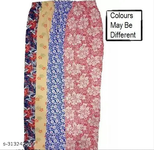 Fancy printed cotton maxi pajama set (4 pc) - vibrant women's capri nightwear from India