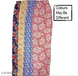 Fancy printed cotton maxi pajama set (4 pc) - vibrant women's capri nightwear from India