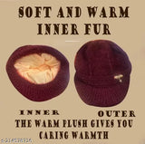 Stylish wool beanie hat for girls, onesize self-design, Indian origin