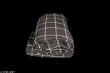 Neutral grey & white checks cotton AC quilt single - Indian-made, 60x80 inch neutral bedding