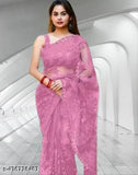 New Stylí fancy women's net saree, embroidered blouse on mannequin, Indian heavy work net sari (Free Size, 5.5m long)