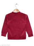 Velvet printed round neck sweatshirt for kids aged 4-9, TINI MINI design on full sleeve