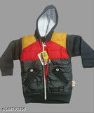 Black wool casual jacket pyjama for baby boys & girls with printed net pattern, long sleeves, available in various sizes from 0-3 months to 18-24 months. Made in India