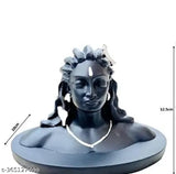 Black Adi Shankara Adiyogi Shiva Statue with Rudraksha Mala, decorative car dashboard or home/office use