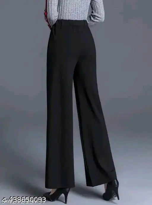 Solid polycotton bell bottom pants for women, vibrant and trendy