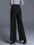 Solid polycotton bell bottom pants for women, vibrant and trendy