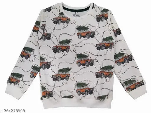 Vibrant printed cotton sweatshirt for boys, aged 2-14 years, available in multiple sizes and designs. Indian-origin fashion wear