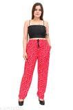 Cotton women's lower track pant pyjamas, maxi length, regular fit - ideal for sleep & lounging, India origin