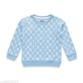 Organic blue cotton unisex casual sweatshirt, soft, breathable, and comfortable for kids