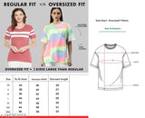 Peach oversize cotton t-shirt for women, printed pattern, short sleeves, from Rodzen, India